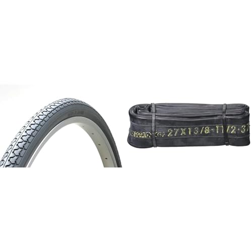【セット買い】サギサカ(SAGISAKA) 自転車用 一般車用 タイヤ 27×1 3/8 27型WO ブラック 14463 + 自転車用 チューブ 27×1 3/8 パッケージなし 英式 27型WO対応 ブラック 61662