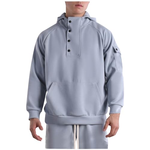 Mens Hoodie Big and Tall Long Sleeve Hooded Sweatshirt Lightweight Loose Fit Pullover Fall Winter Clothes 2025