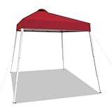 SAILARY 8x8 Top Pop Up Canopy Tent with Central Lock Design, Slant Legs, Backpack, Easy Outdoor Sun Shade for Events, Parties, Camping(Red)