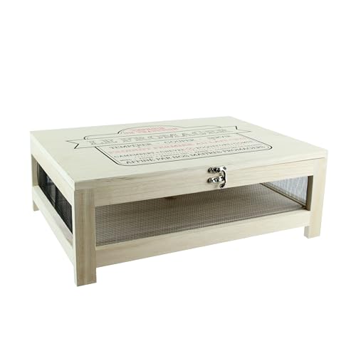 COOK CONCEPT - KA2362 Cave à Fromage avec Plateau de Service en Bois et Acier Inoxydable - Design Élégant pour Soirées - Dimensions H15 x 27 x 39 cm - Couleur Beige...