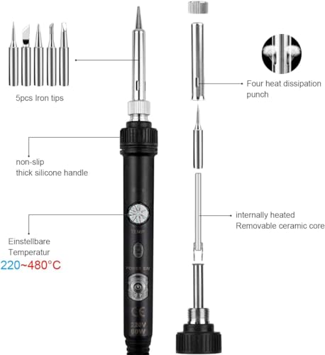 Ockered Lötkolben Set 18 in 1 mit 60W Lötstation