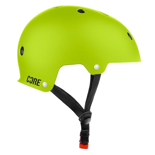 CORE Protection Action Sports Helmet Skate/BMX/Bike/MTB/Skateboard/Scooter - Neon Green, S/M