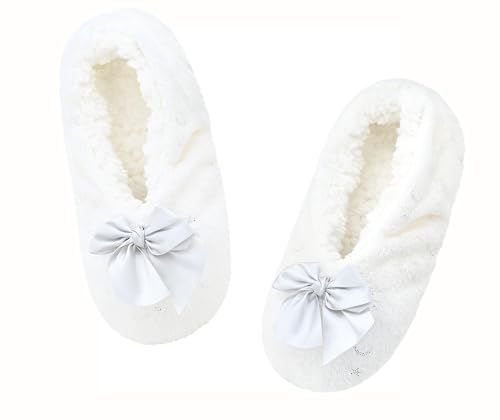 Image of DICUIRD Slipper Socks For Women With Grippers, Fuzzy With Non Slip Bottoms, Cozy Warm Fuzzy Slippers