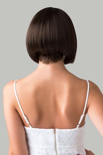 Perruque brune courte avec volume naturel et carré inversé Colette - 3