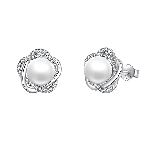 Orecchini di Perle per le Donne Orecchini in Argento Sterling 925 Con Perle D'acqua Dolce Gioielli Ipoallergenici Regalo per le Donne Moglie Mamma