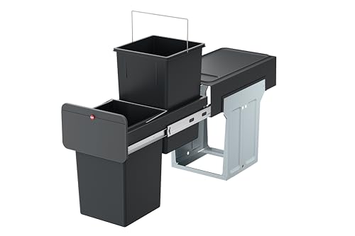 Caneca de basura rectangular Hailo 28 L negra miniatura 2