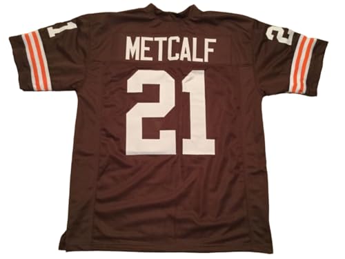 Generic Eric Metcalf Jersey Stitched Brown Custom Football New No Brand/Logos (US, Alpha, XX-Large, Regular, Regular, Brown)