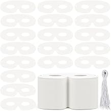 120 Pack White Paper Eye Masks Plain Masquerade DIY Paintable Blank Paper Masks for Art Craft Die Cut With Elastic Ropes Decorate Yourself for Mardi Gras Cosplay Halloween Queen Party