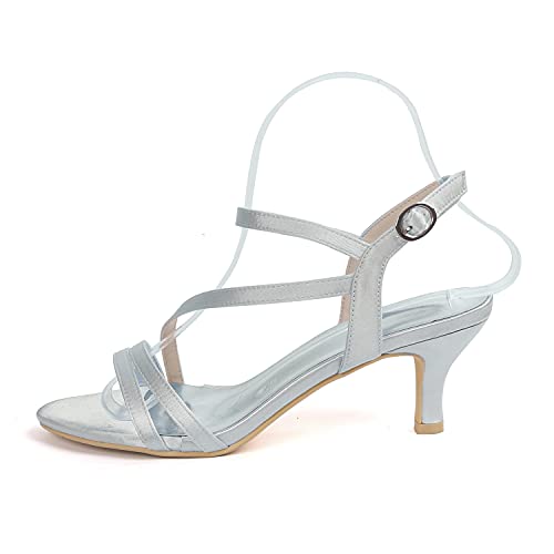 Strappy Heels for Women Kitten Heels Adjustable Ankle Strap Round Open Toe Sandals for Homecoming Party Dress Wedding2