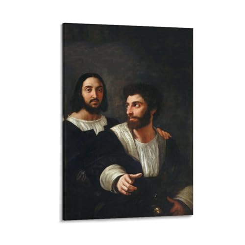 Poster Raphael autoportrait avec un ami impression sur toile decoration d interieur 40x60 cm