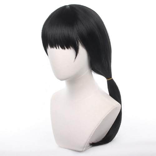 Image of Anime Wigs for Mitaka Asa Cosplay Wig - Black Pigtailss Resistant Synthetic Wig for Role Play with Wig Cap for Festival,Costume Party