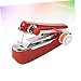 Imagen de HAPINARY Máquina de Coser Portátil Roja Mini Manual Inalámbrica Multifuncional para Reparaciones Rápidas y Ligera para Doméstico y Viajes Color de Hilo Aleatorio Color