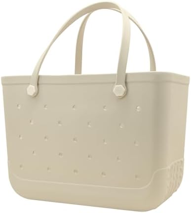 X-Large Waterproof Sandproof Rubber Beach Tote Bag with Zipper Po...