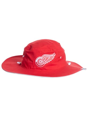 Calhoun NHL Surf & Skate Team Logo Boonie Hat – Adjustable, Outdoor Hat with Embroidered Team Logo (Detroit Red Wings)