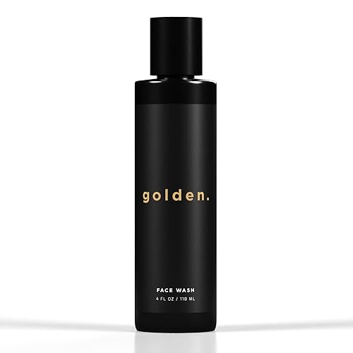 Golden Grooming Co. - Jabón facial para hombre, aloe vera y vitamina E, limpiador facial natural para pieles sensibles y grasas, lavado de espuma