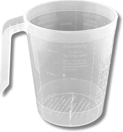 1 lb Pool DE Clear Measuring Scoop Cup for Dry Filter Media Powder, Liquid Chem.