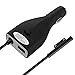 Produktbild Sisyphy Surface Pro Autoladegerät, Kompatibel mit Microsoft Surface Pro 3/4/5/6/7, Surface Go 4/3/2/1, Surface Laptop 5/4/3/2/1, Inklusive USB-Anschluss 5V 2,1A, Netzteil 42W 12V 2,58A