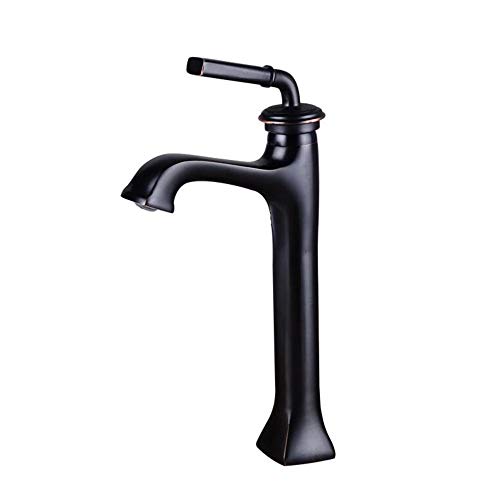 Robinet mitigeur eau chaude et froide en laiton massif noir antique à trou unique