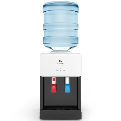 Image of Avalon Premium Hot /Cold Top Loading Countertop Water Cooler Dispenser With Child Safety Lock. UL Listed- White