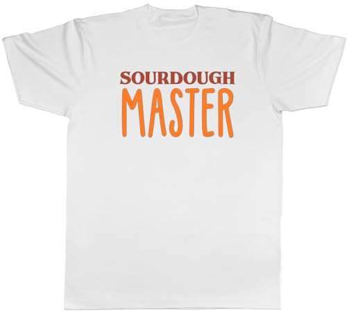 Image of Shopagift Sourdough Master Mens T-Shirt Baking Bread Wheat Baker Tee White