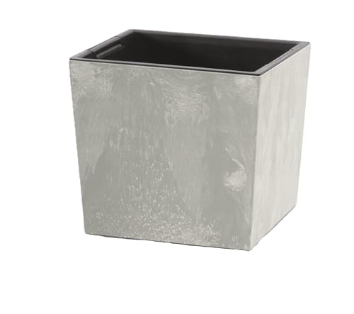 Maceta 2 en 1 con Inserto, Maceta para Hierbas, de plástico, 29,5 cm x 29,5 cm x 29 cm (hormigón)