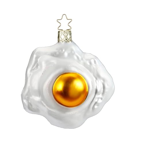 Inge-Glas Breakfast! Fried Egg 10125S018 IGM German Glass Christmas Ornament