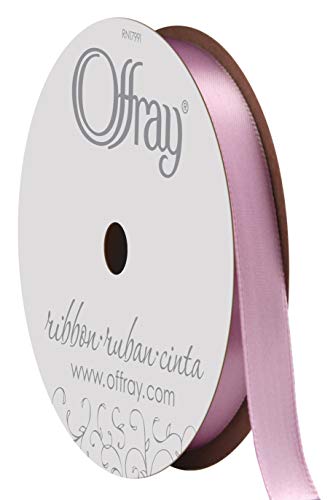 Image of Offray 066133 3 /8 inch Wide Single Face Satin Ribbon, Light Orchid Purple, 6 Yds