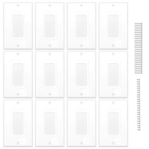 Flexible Rubber Wall Plate Cable Pass Through,Standard Size Cable Wall Plate,1-Gang,4.50" x 2.75,Rubber Wall Grommets Insert for Low Voltage Cables,Home Theater System,12 Pack