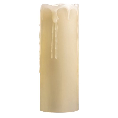 Sterno Home, Cream Impressions 8-Inch Melted Top Drip Pillar Flameless Candle with Vanilla Fragrance