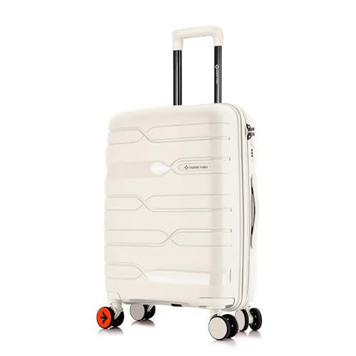 Image of Nasher Miles Paris Hard-Sided Spinner Polypropylene Check-in Luggage White 24 inch |65cm Trolley Bag