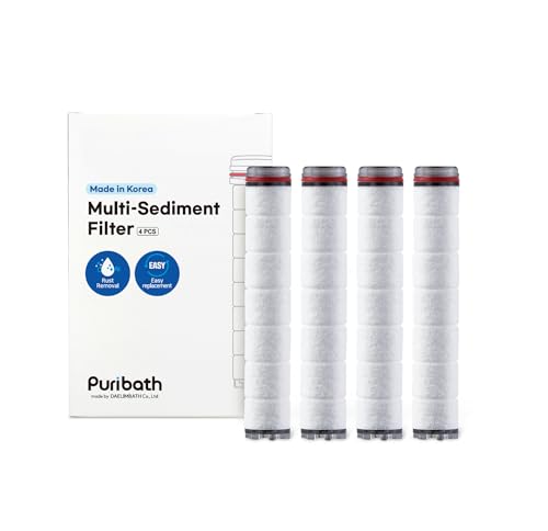Shower Filter Replacement Cartridges Chlorine Reducing Refill Filters (4 Filters) for Handheld Showerhead Made in Korea