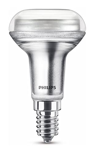 Philips LED Classic E14 Lampe, 40 W, R50, Reflektor, 36° drehbar, silber, warmweiß, 2er Pack