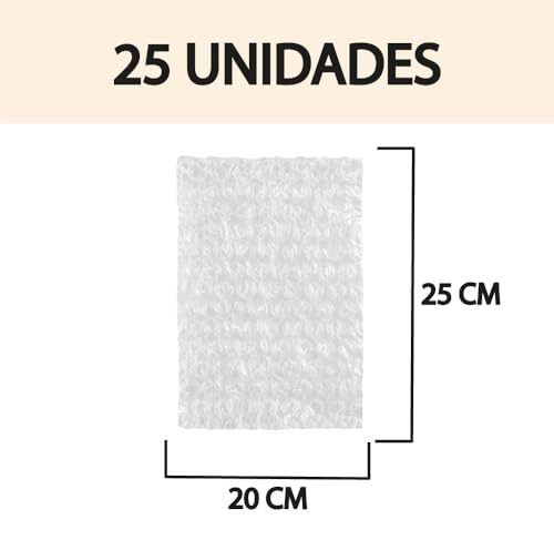 25 Stück Luftpolsterbeutel aus Kunststoff, Größe 20 x 25 cm, Schutzverpackung zum Schutz empfindlicher Gegenstände und für den Versand von Paketen. Schutzhüllen zur Aufbewahrung und Aufbewahrung von