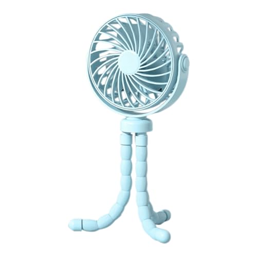 Boddceto Ventilador Octopus, Ventilador de Escritorio para Camping, Ventilador Trípode Recargable USB, con Ventilador de Luz Azul