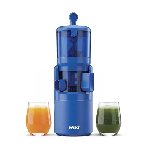 Image of DYLECT Cold Press Juicer for Home | 140mm Wide Chute | Powerful AC Motor | Silent Operation <58dB | Advanced Safety Features | Quick Assembly & Easy Cleaning | All Types:Hard, Soft & Leafy | BLUE