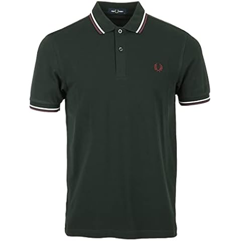 Fred Perry Polo Twin Tipped Night Green/Ecru/Oxblood (M) Cover