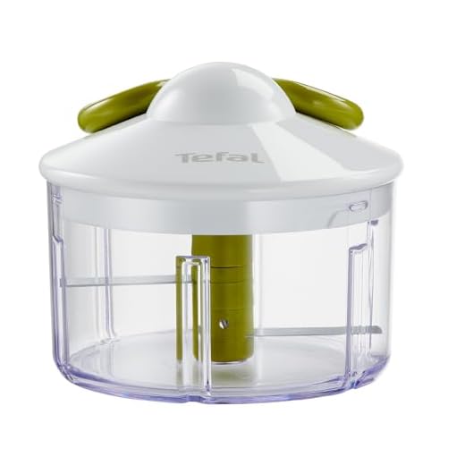 Tefal Fresh Kitchen 5 segundos K13304 picadora manual,picado grueso,medio y fino,dos cuchillos independientes y patentados,sin electricidad,base antideslizante,Color Blanco Y Verde,500 ml+2cuchillas