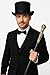 Produktbild GCC Fashion Store Adults Kids Posh Rich Victorian Gentleman Black Top Hat & Cane Party Set (Hat & Cane Set)