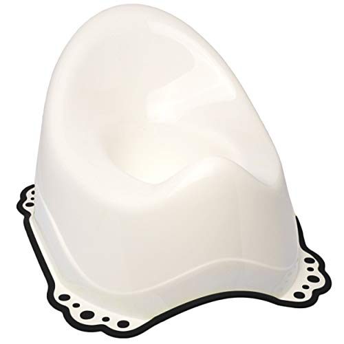 alles-meine.de GmbH Anti RUTSCH - Töpfchen/Nachttopf/Babytopf - weiß - schwarz - Bieco - mit großer Lehne + Spritzschutz - rutschfest antirutsch Funktion - Babytöpfchen/Kin..