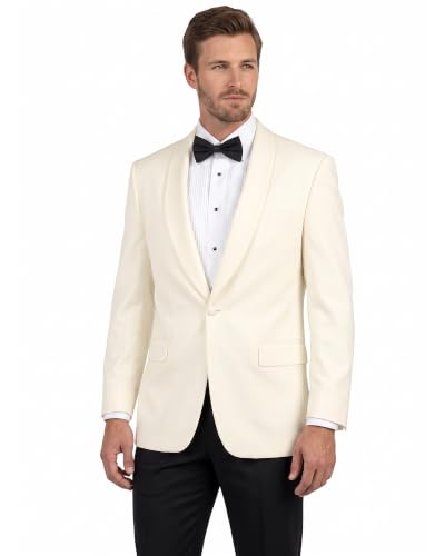 Adam Baker Designed Mens Modern Fit Shawl Collar Dinner Jacket - Cream - 42R