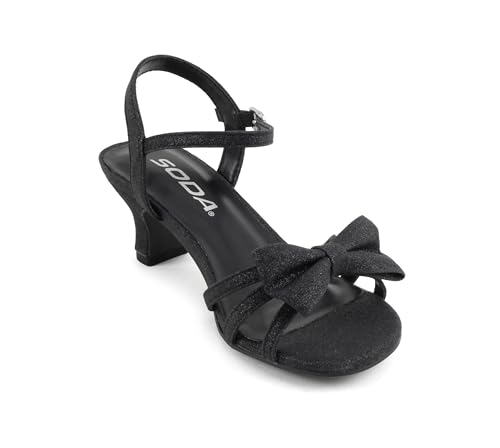Image of Soda Girly-2 Children's Girl's Open Toe Slingback Block High Heel Sandals