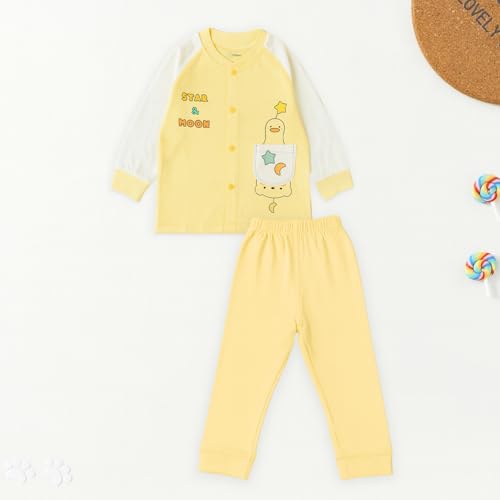 Image of Kidbea Unisex Baby Pajama & Co-ord Set | Soft Cotton Long Sleeve Top & Bottom | Cute Prints, Warm & Cozy Clothes for Newborns & Infants