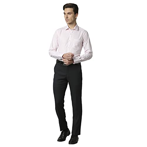 Image of Park Avenue Men's Pure Cotton Stripe Pattern Slim Fit Semi Cutaway Collar Full Sleeve Formal Shirt