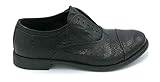  Eveet 15327 Schnürschuh, Leder, schwarz, geflochten, Größe 45 EU