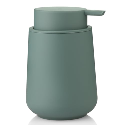 Image of YAUKPH Sage Green Liquid Hand Soap Dispenser Plastic 11 oz - Modern Minimalist Style for Bathroom & Kitchen Countertop Refillable