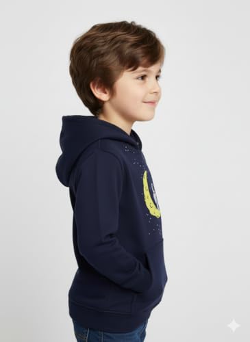 Image of Mack Jonney Boys' inchAwesome inch Printed Fleece Hoodie - Warm Winter Sweatshirt with Kangaroo Pocket -M5452