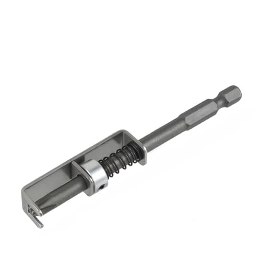 One Piece of a Spring-Loaded Screw Holder Screwdriver Bit, Featuring a Spring-Loaded Clamp to Prevent Drops, Designed for Single-Handed Use, And Equipped with an Ergonomic Locking Mechanism