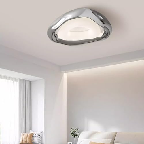 Plafonnier LED géométrique argenté 36W de 53cm à intensité variable - 6