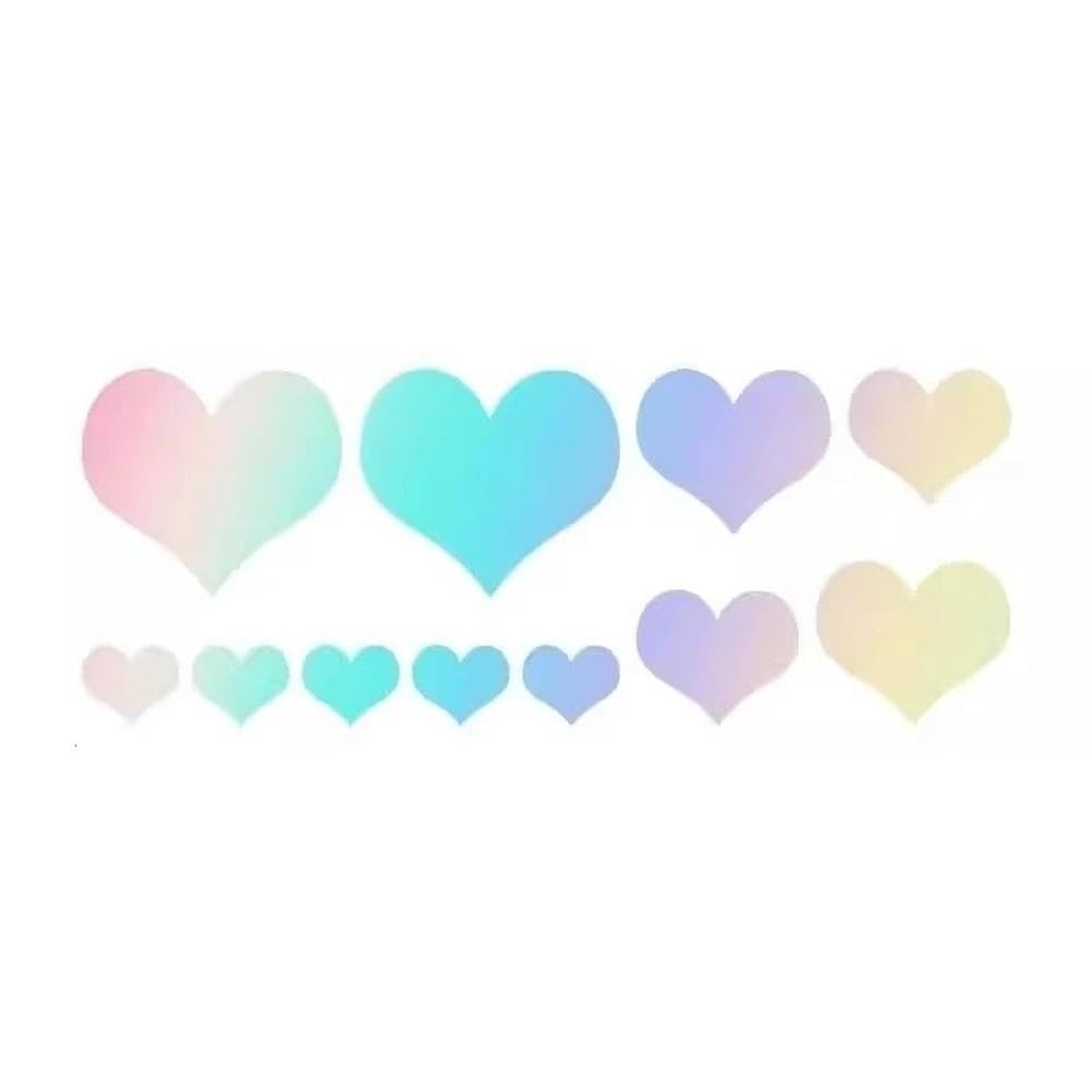 Heart Vinyl Sticker Romantic Decorative Decal for Car Motorcycle Electric Vehicle Scratch Cover(Laser)