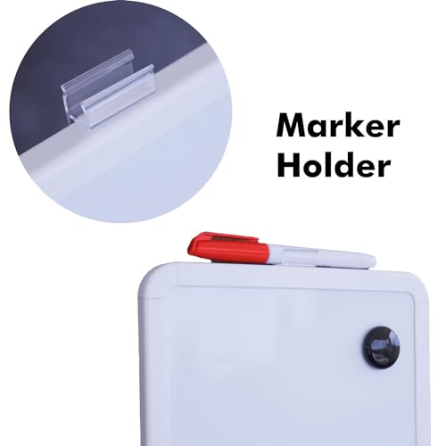 Image of LifeKrafts Magnetic Dry Erase White Board | 11x14 Inches | Writing Board for Fridge & Wall | PVC Border Frame | Reusable Whiteboard with 2 Marker Pens & 1 Eraser | Home, School, Office, Kids & Adults